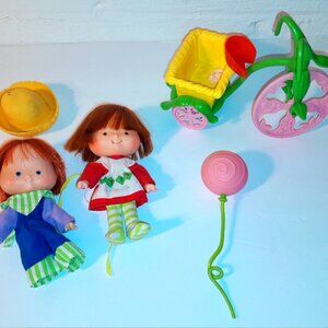 Vintage Kenner Strawberry Shortcake Huckleberry Pie Toy Doll Bike Set 1979-1982